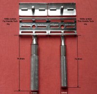 Handle Measurement Differences British Gillette Tech Fat Handle Vs Thin Handle Badger Blade