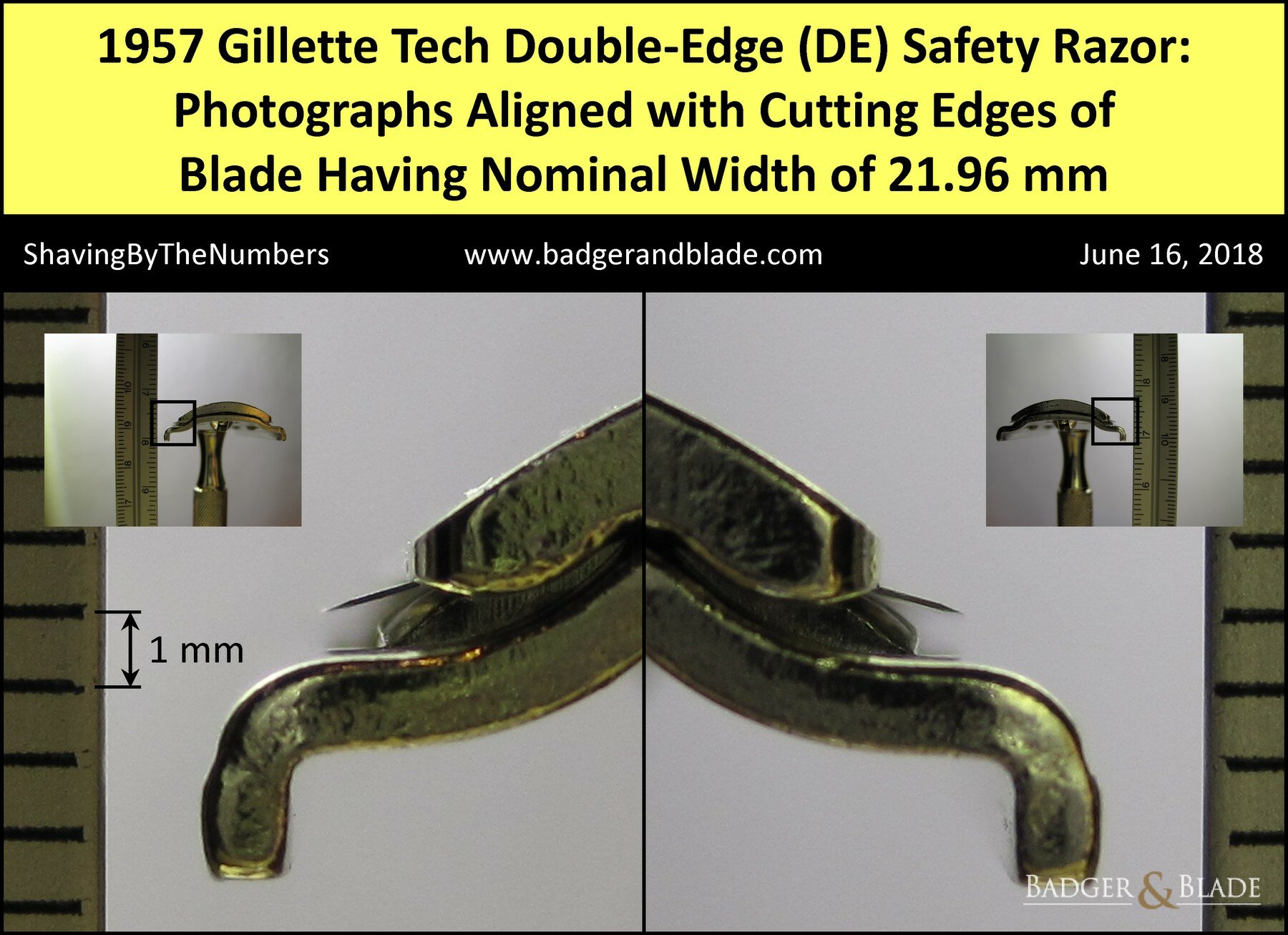 1957 Gillette Tech Review Photos Measurements Photo Analysis Badger Blade