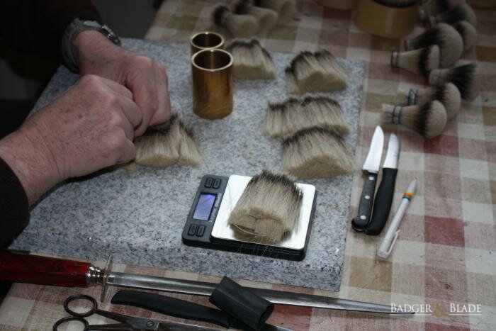 2. weighing the exact amount of hair needed to make a knot 1