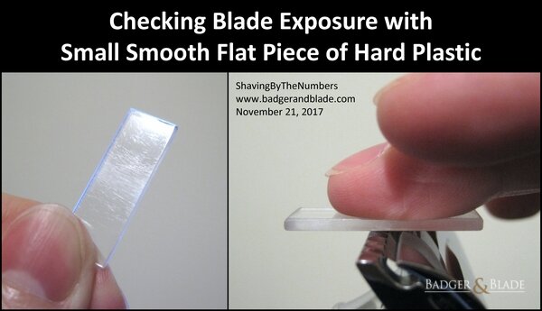 Checking Blade Exposure with Small Smooth Flat Piece of Hard Plastic