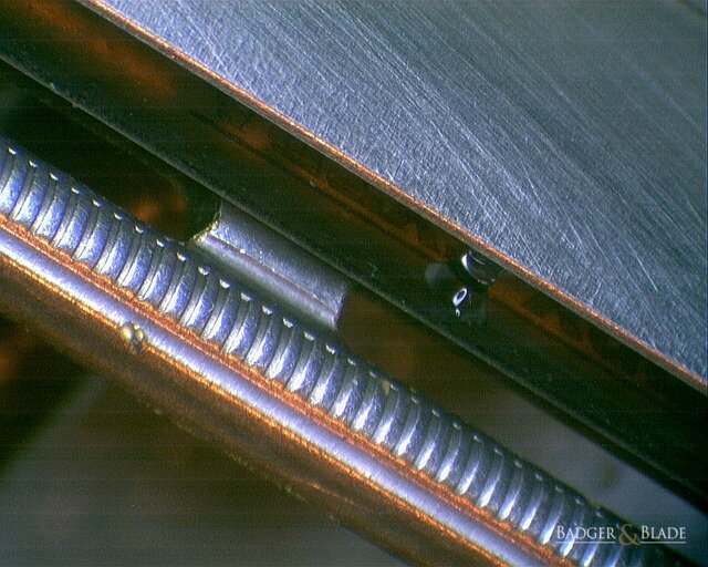 Closeup of 1948 Gillette with Derby blade, just used