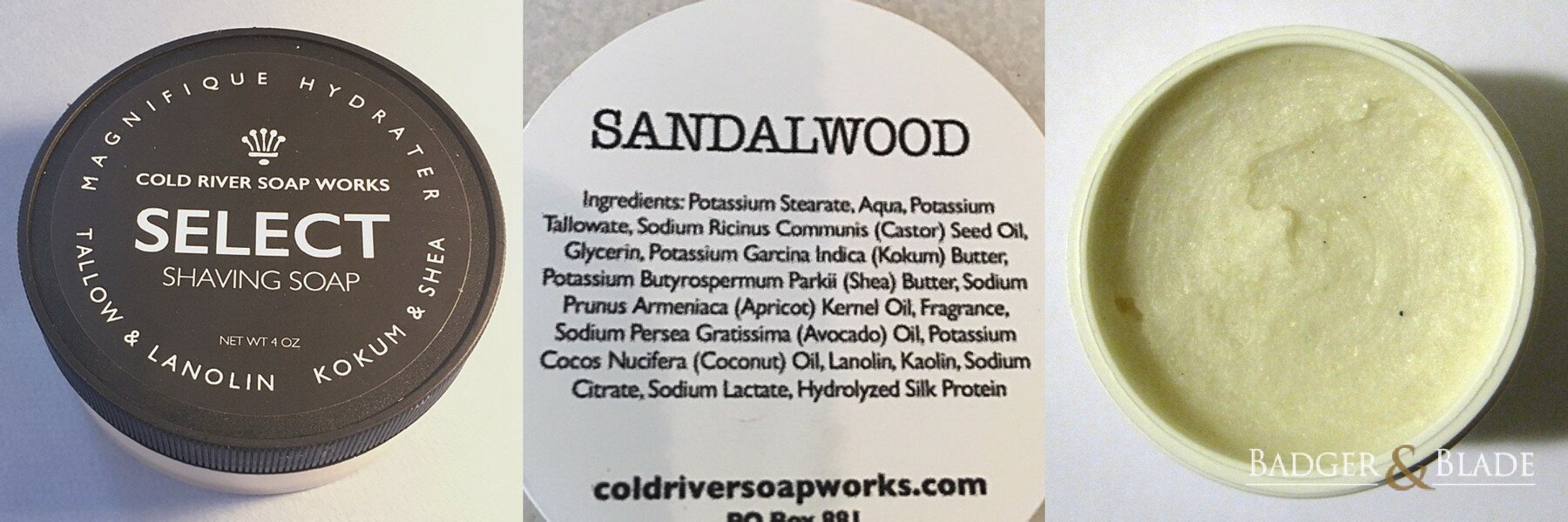 Cold River Soap Works (CRSW) SELECT Sandalwood Shaving Soap