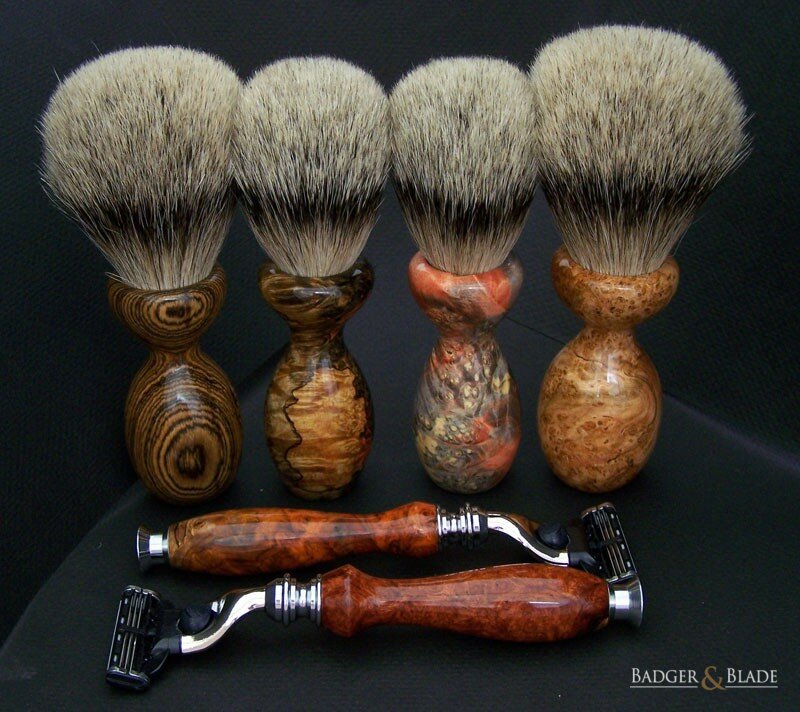 Custom Silvertip Badger Brushes and Mach 3 Handles