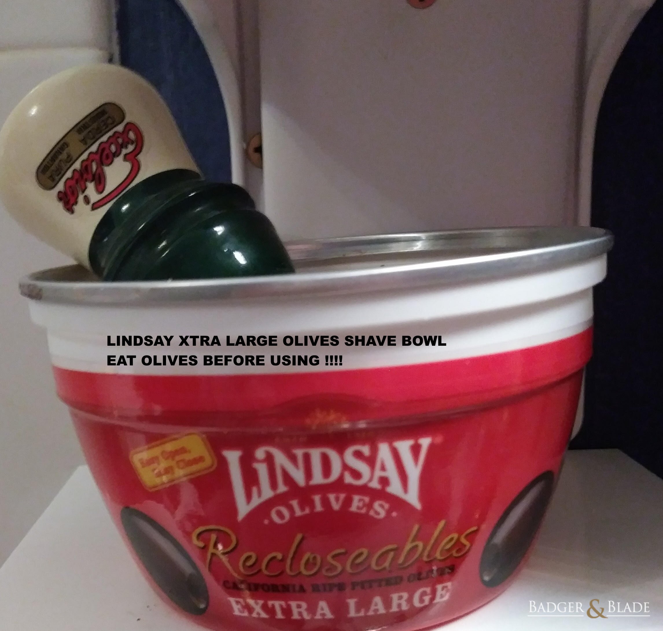 LINDSAY XTRA LGE OLIVE SHAVE BOWL