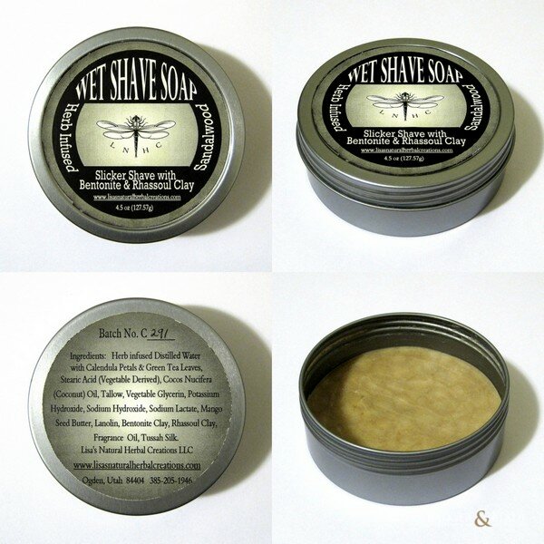 Lisa's Natural Herbal Creations (LNHC) Sandalwood Wet Shave Soap