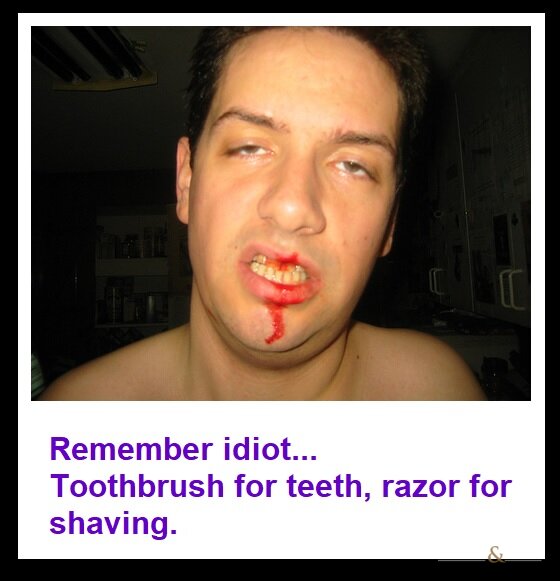 Mixing Up The Toothbrush And Razor