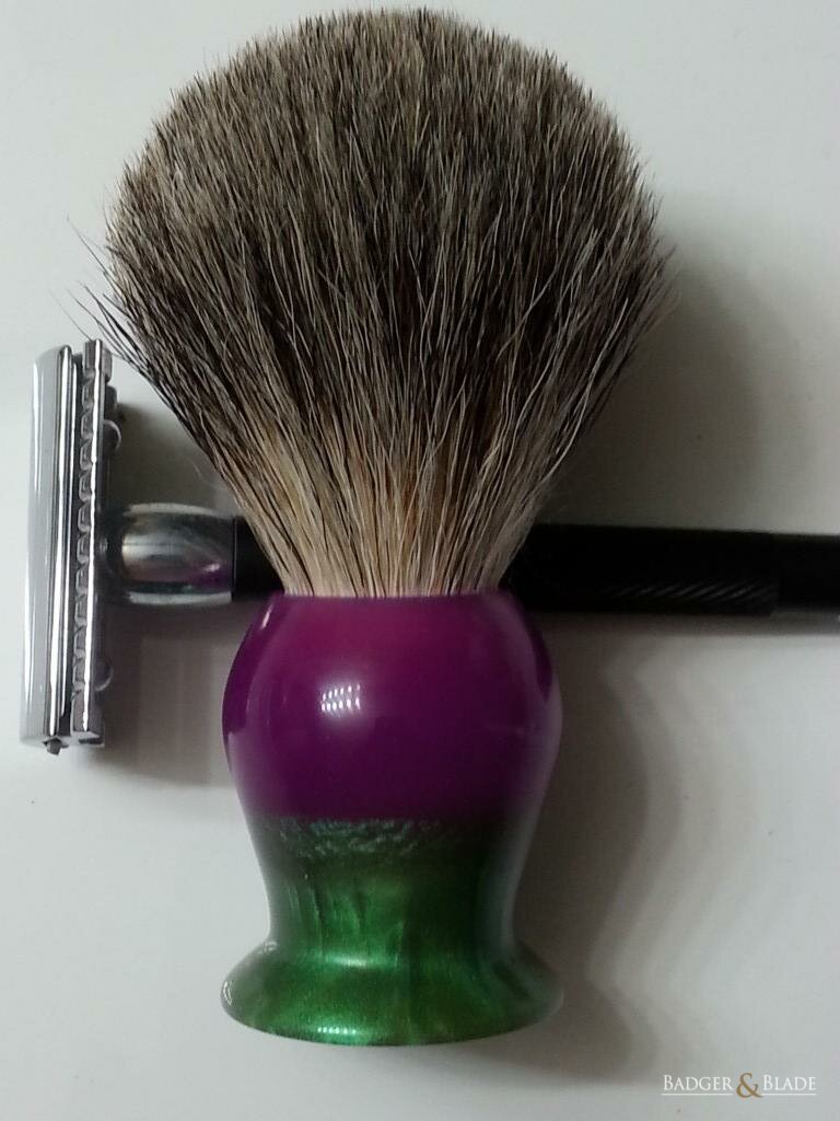 my glow in the dark pure badger brush