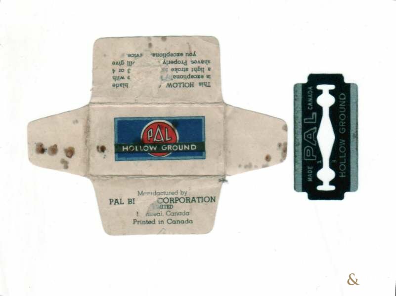 PAL Hollow Ground razor blade and wrapper