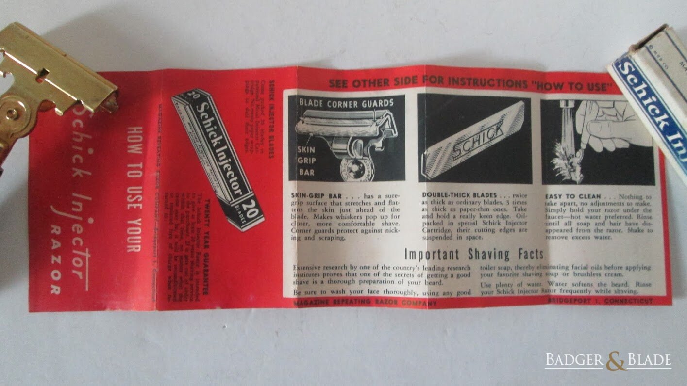 Schick Instruction Sheet