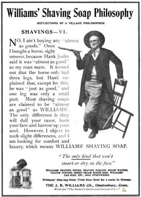 Williams 1905 ad &quot;Shavings VI&quot;
